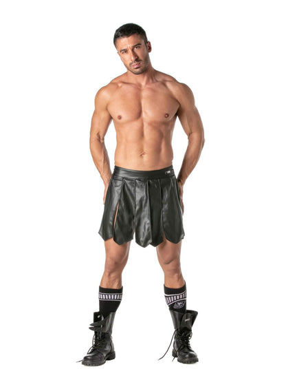 TOF Paris Kinky Leather Look Gladiator Skirt