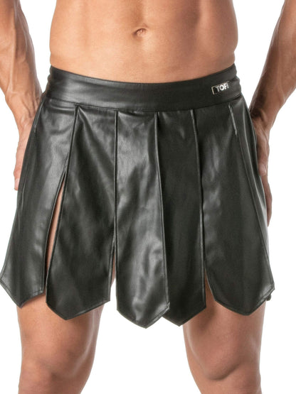 TOF Paris Kinky Leather Look Gladiator Skirt