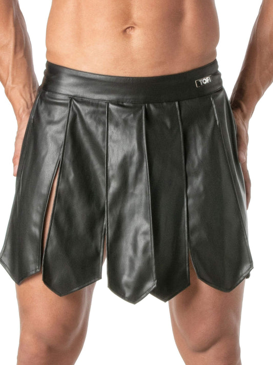 TOF Paris Kinky Leather Look Gladiator Skirt