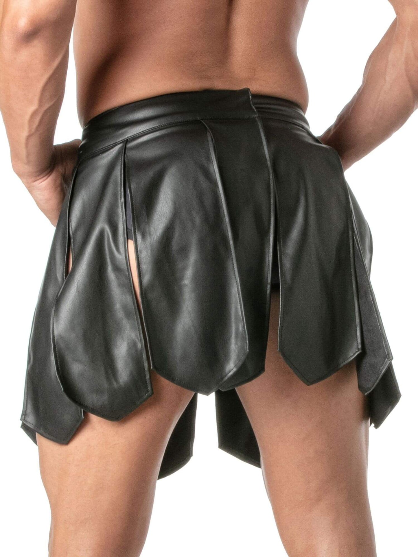 TOF Paris Kinky Leather Look Gladiator Skirt