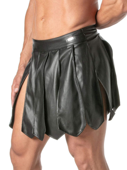 TOF Paris Kinky Leather Look Gladiator Skirt