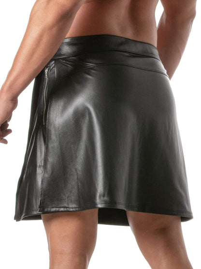 TOF Paris Kinky Leather Look Zipped Skirt