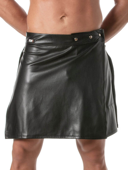 TOF Paris Kinky Leather Look Zipped Skirt
