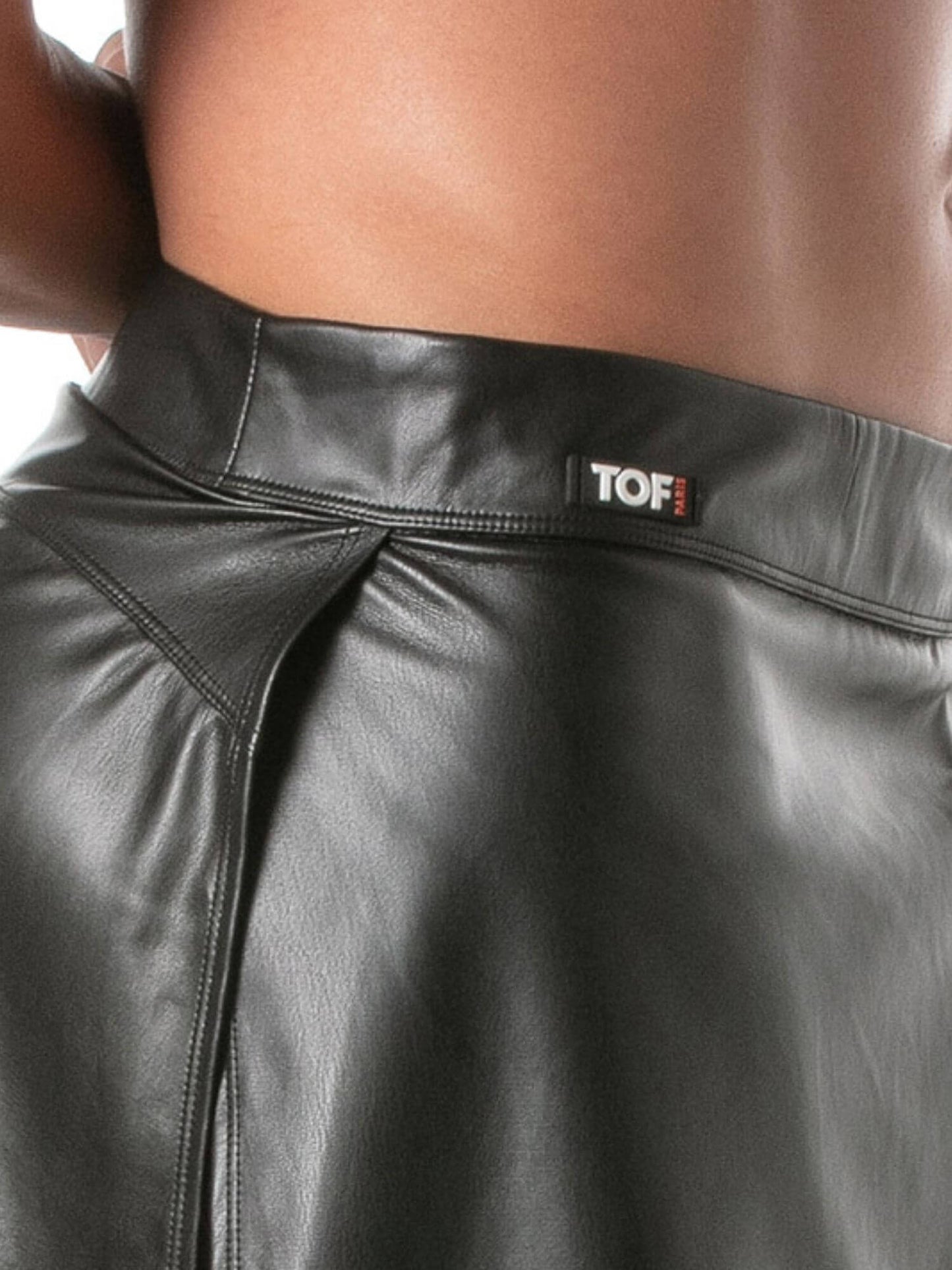 TOF Paris Kinky Leather Look Zipped Skirt