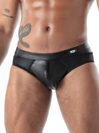 Black men's underwear with brand logo on a white background