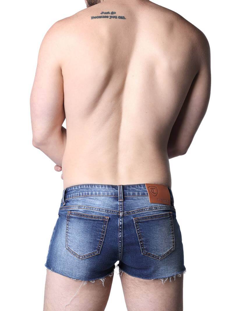 Timoteo Santorini Super-Short Denim Shorts