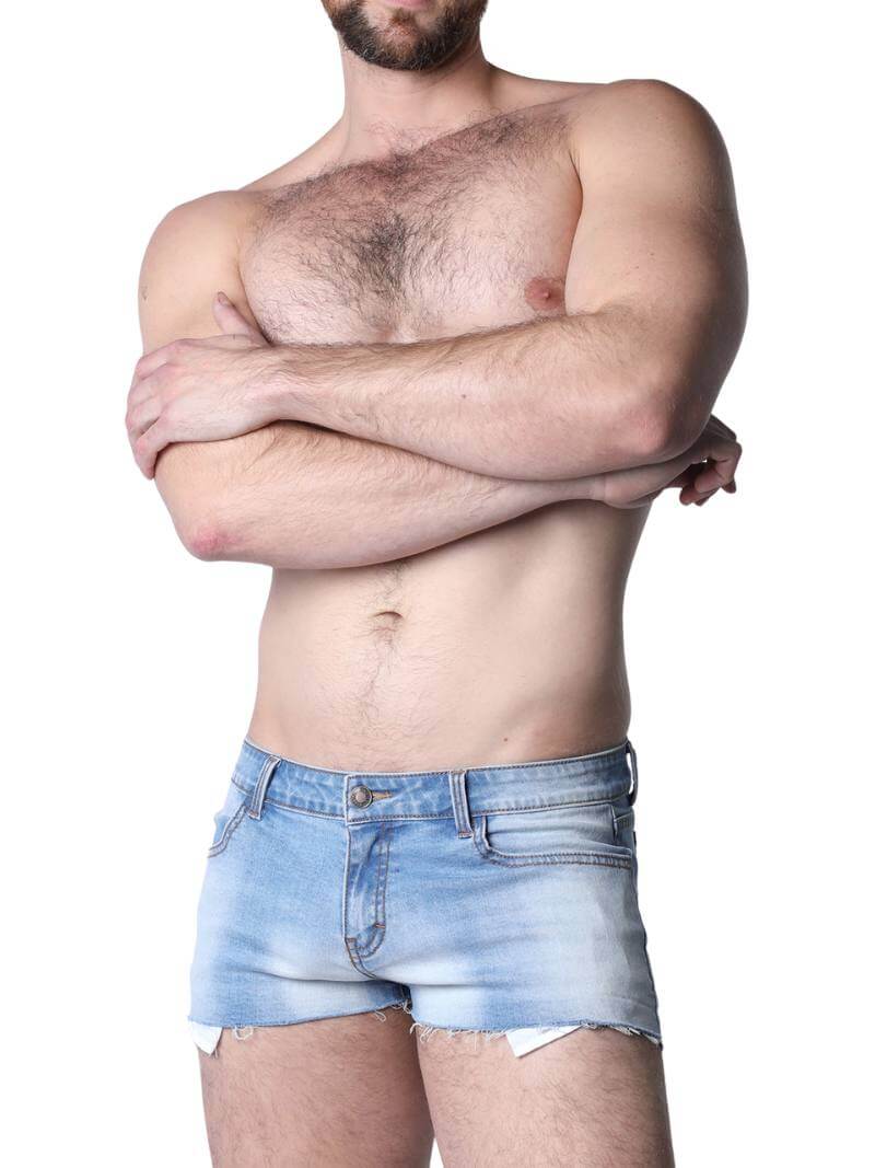 Timoteo Santorini Super-Short Denim Shorts