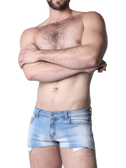 Timoteo Santorini Super-Short Denim Shorts
