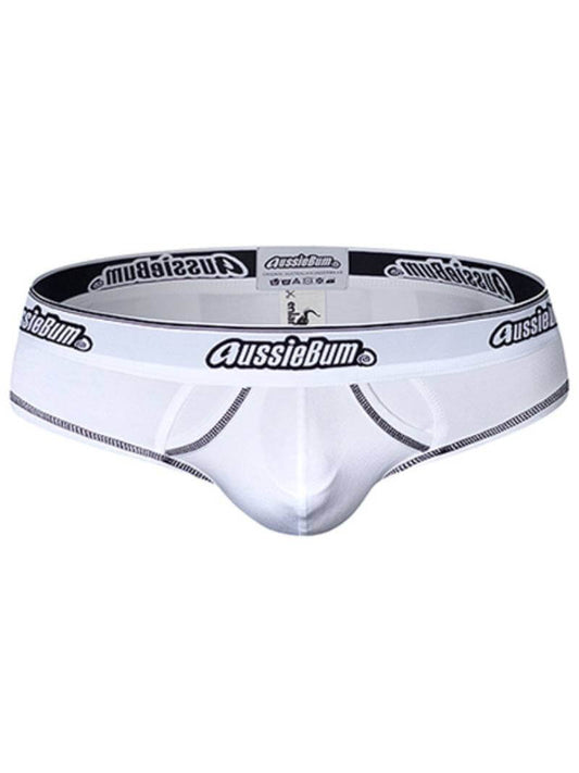 White men's underwear with 'AussieBum' branding on a white background