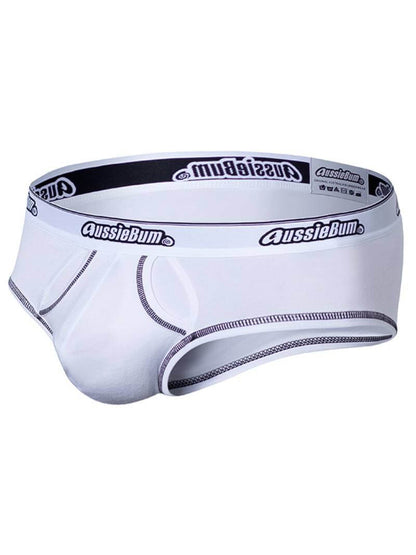 White men's underwear with 'AussieBum' branding on a white background