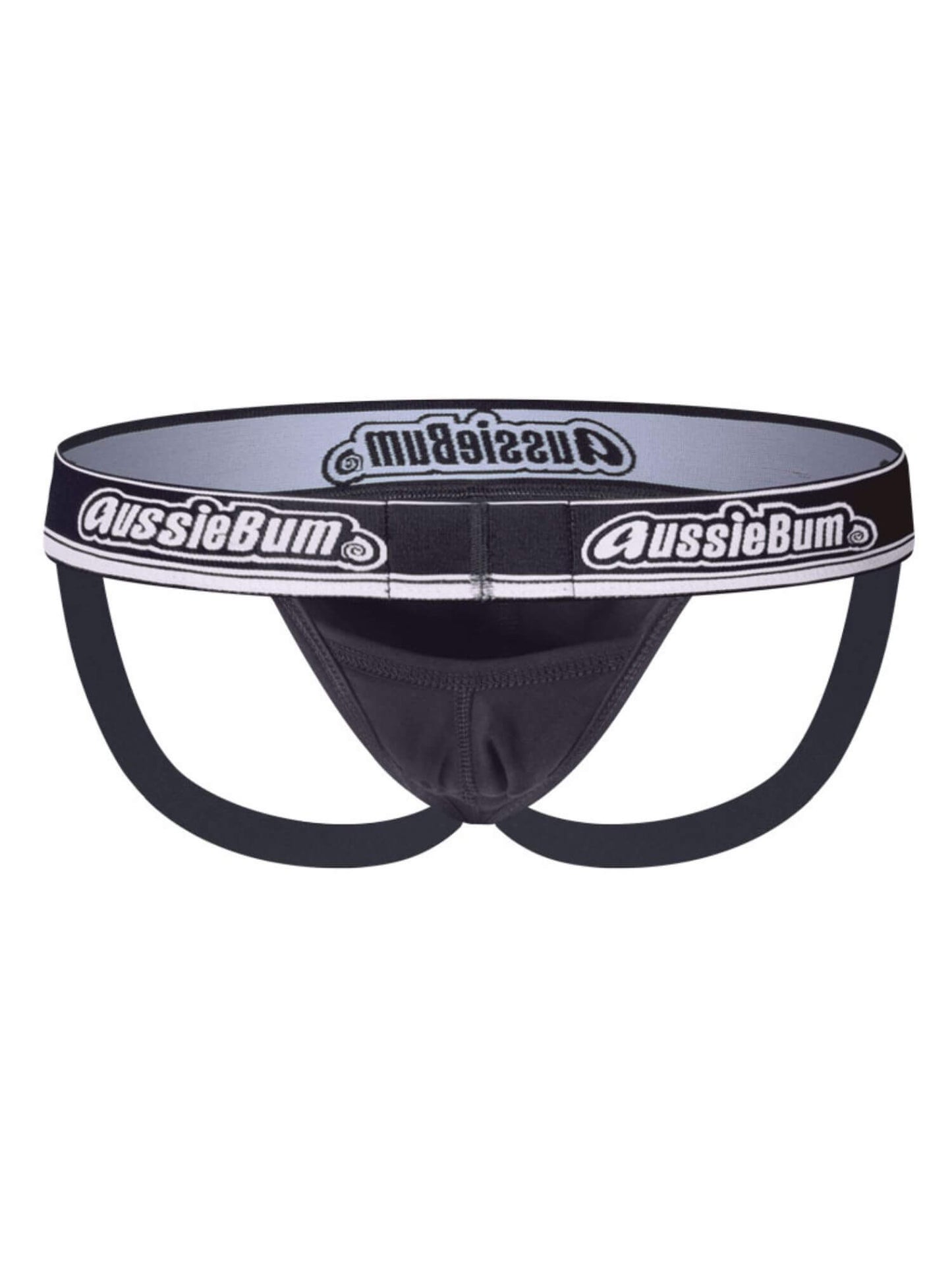 Dark grey men's underwear with 'AussieBum' branding on a white background