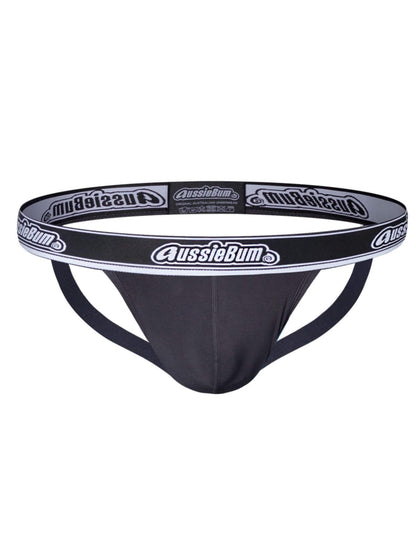 Charcoal men's underwear with 'AussieBum' branding on a white background