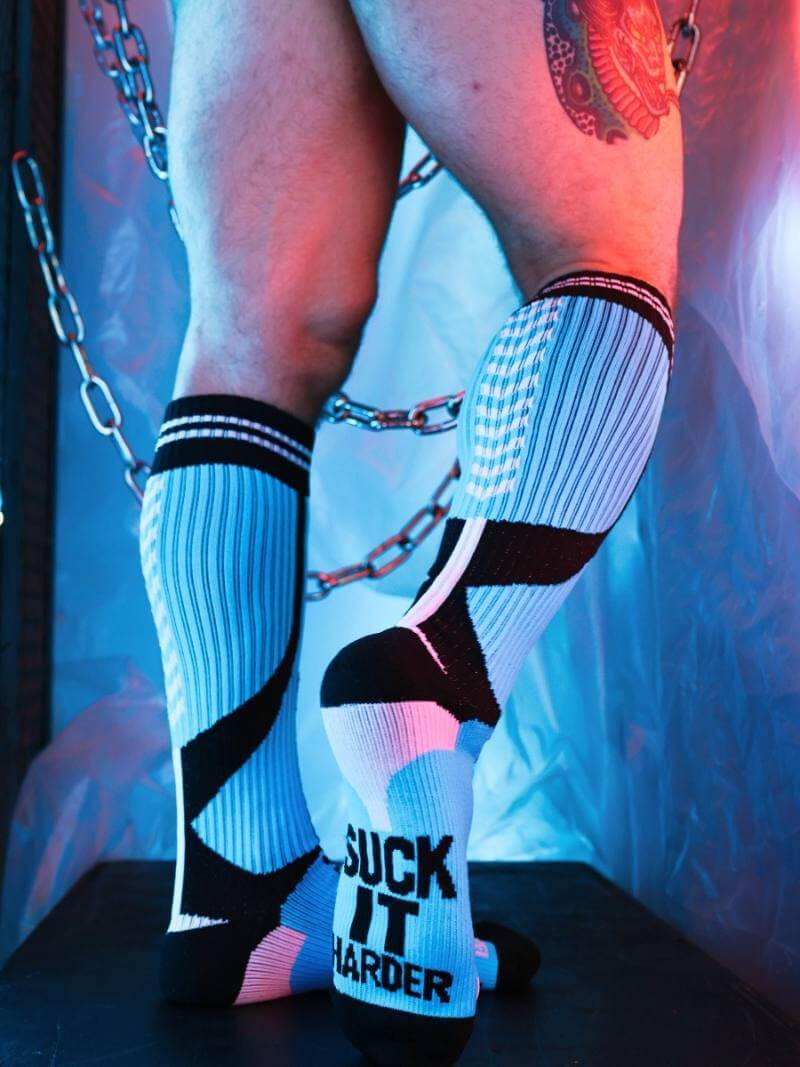 breedwell sucker glowing neon partywear knee high socks
