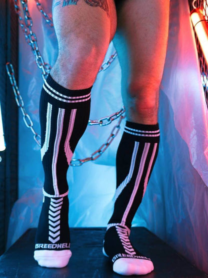 breedwell sucker glowing neon party knee high socks