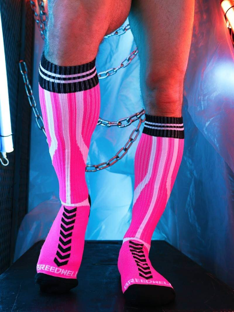 breedwell sucker glowing neon party knee high socks