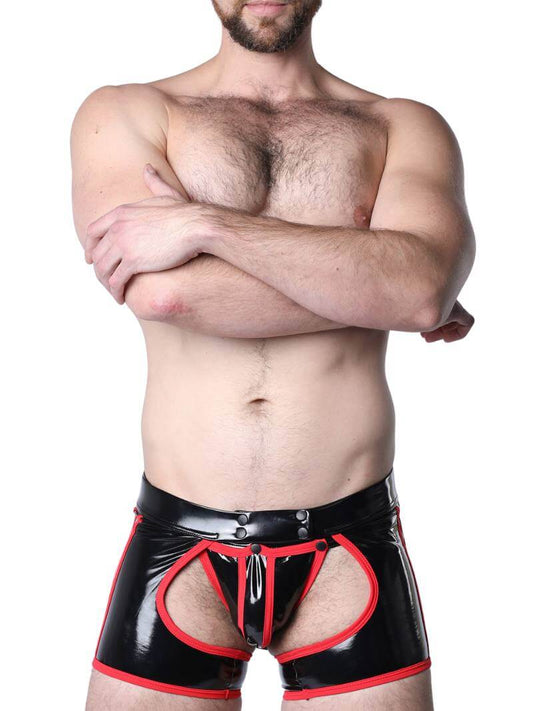 Mens CellBlock13 Iron Grip Latex-Look Backless Chaps Trunk