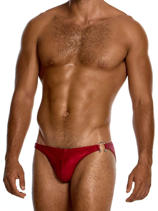 man wearing modus vivendi red prince albert swimming brief
