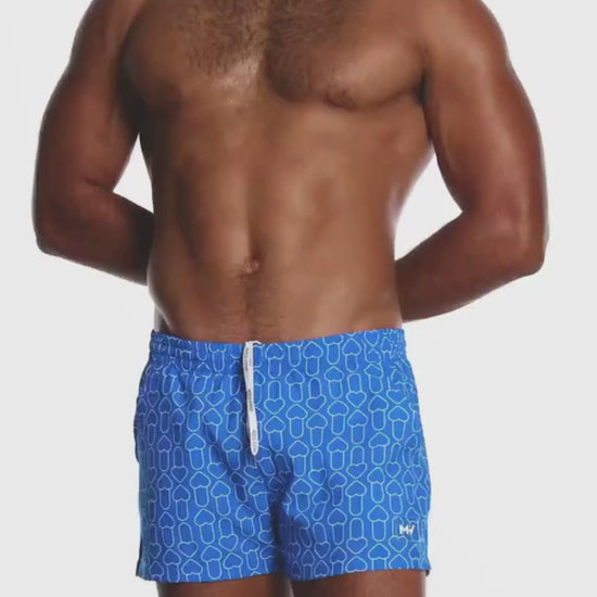 Modus Vivendi X Heart Swim Shorts worn by a model in a video