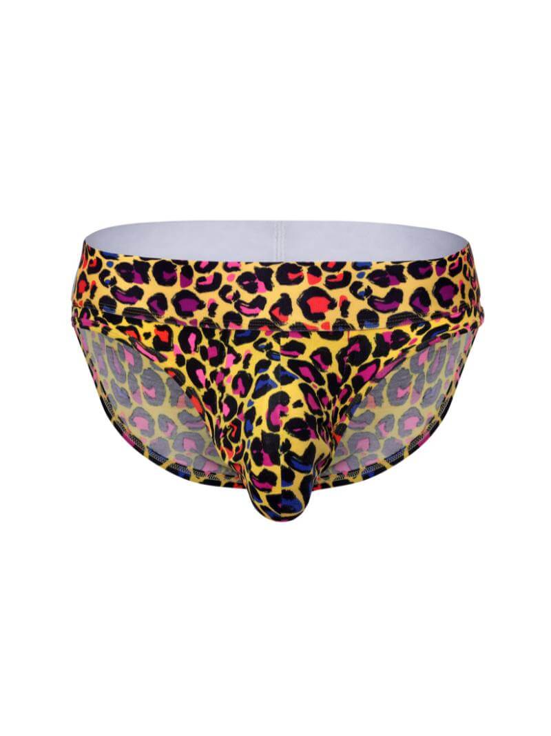 Leopard print underwear on a white background