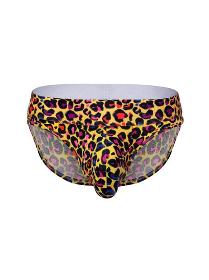 Leopard print underwear on a white background