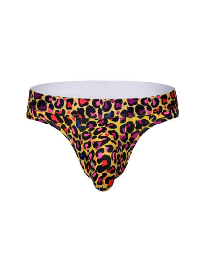 Leopard print thong on a white background