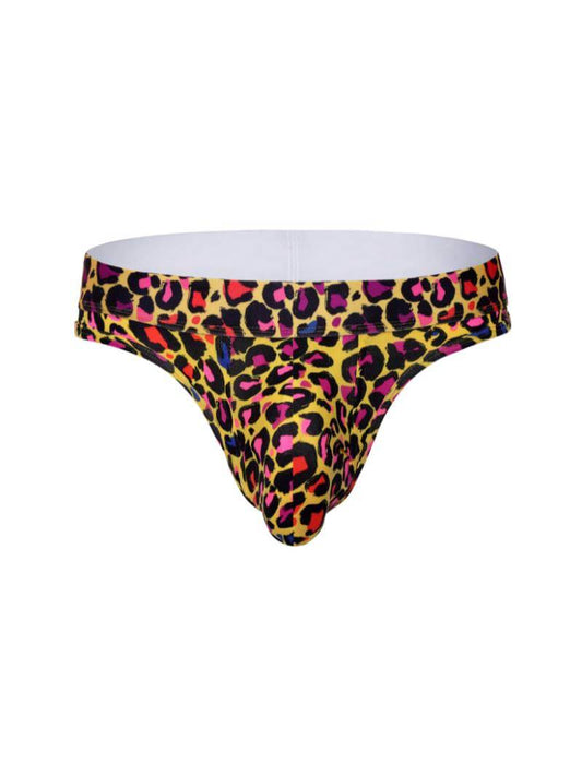 Leopard print thong on a white background