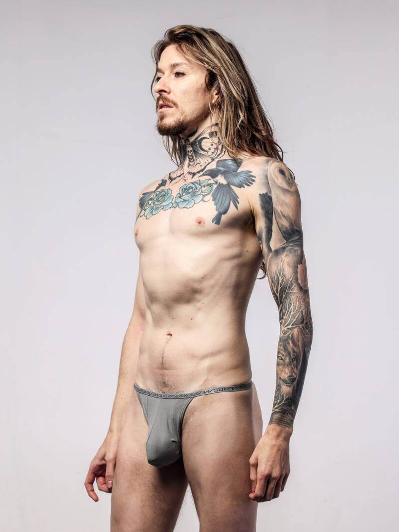 SUKREW Men's Rhythm Cotton T-String in Grey