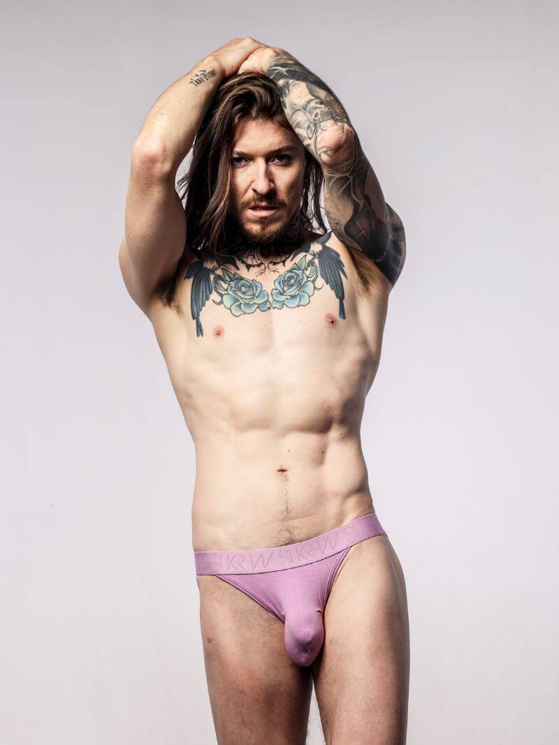 SUKREW Men's Rhythm Cotton Tanga Brief in Magenta