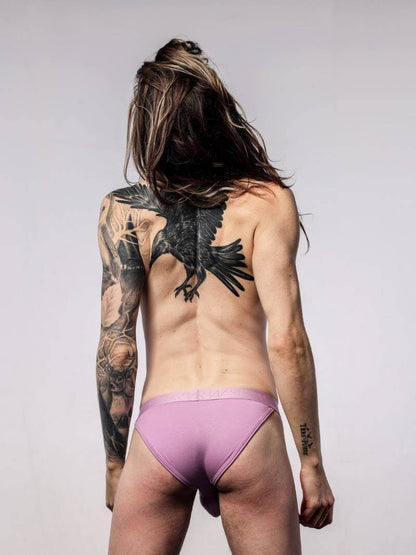 SUKREW Men's Rhythm Cotton Tanga Brief in Magenta
