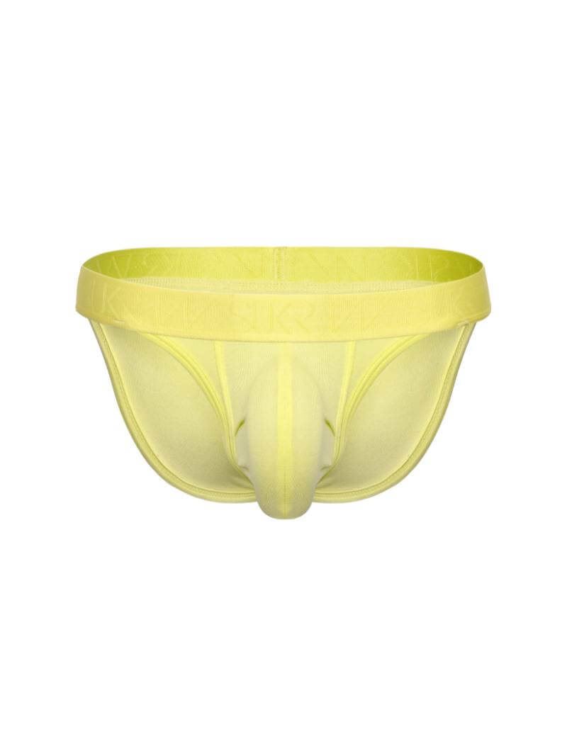 SUKREW Men's Rhythm Cotton Tanga Brief in Yellow