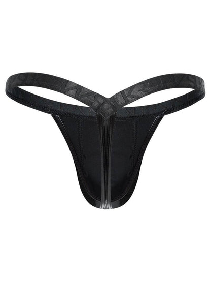 sukrew wet look men's black bubble thong undwewear