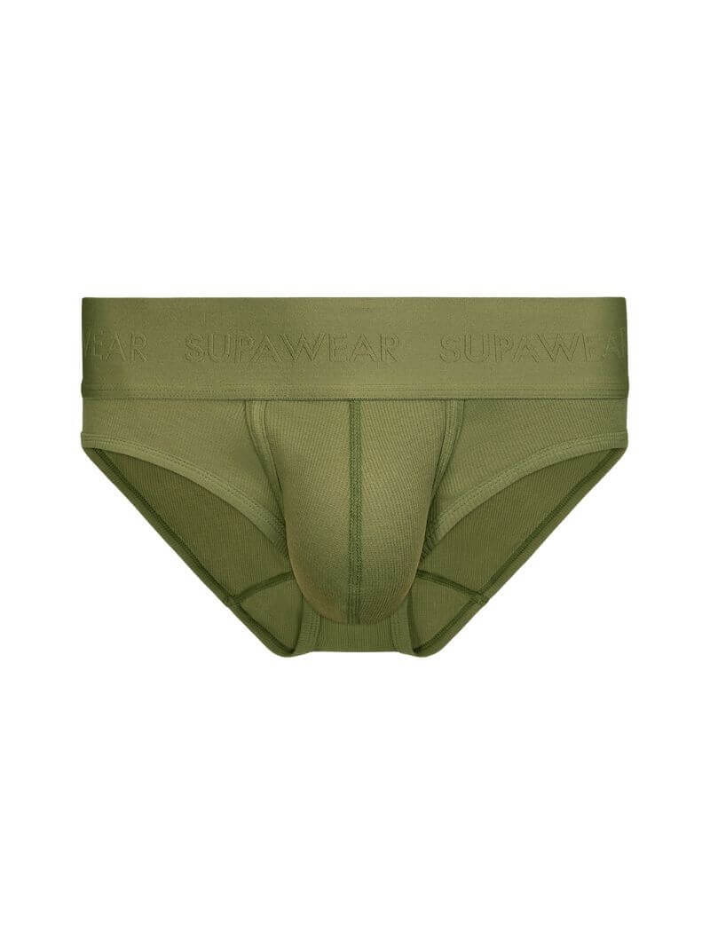 Green men's underwear on a white background