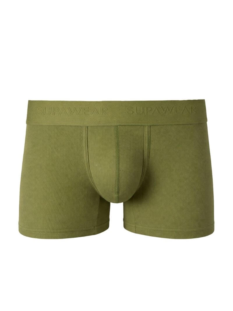 Green boxer briefs with brand logo on a white background