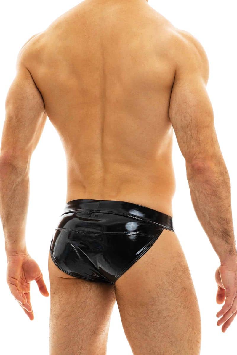 Modus Vivendi PVC Vinyl Latex Men's Tanga Underwear Briefs - Black