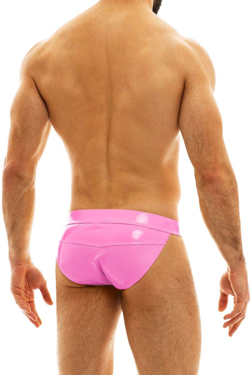 Modus Vivendi PVC Vinyl Latex Men's Tanga Underwear Briefs - Pink