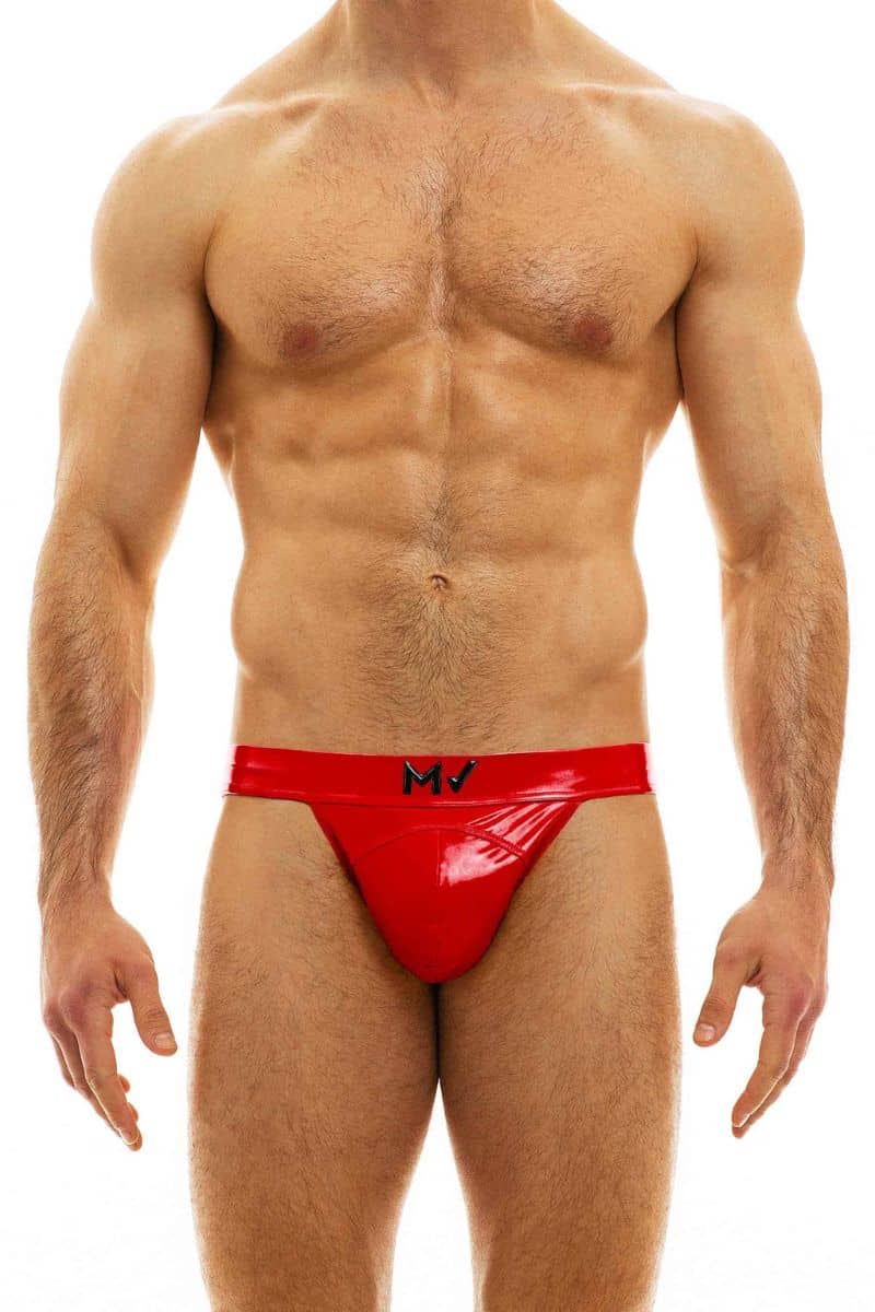 Modus Vivendi PVC Vinyl Latex Men's Tanga Underwear Briefs - Red
