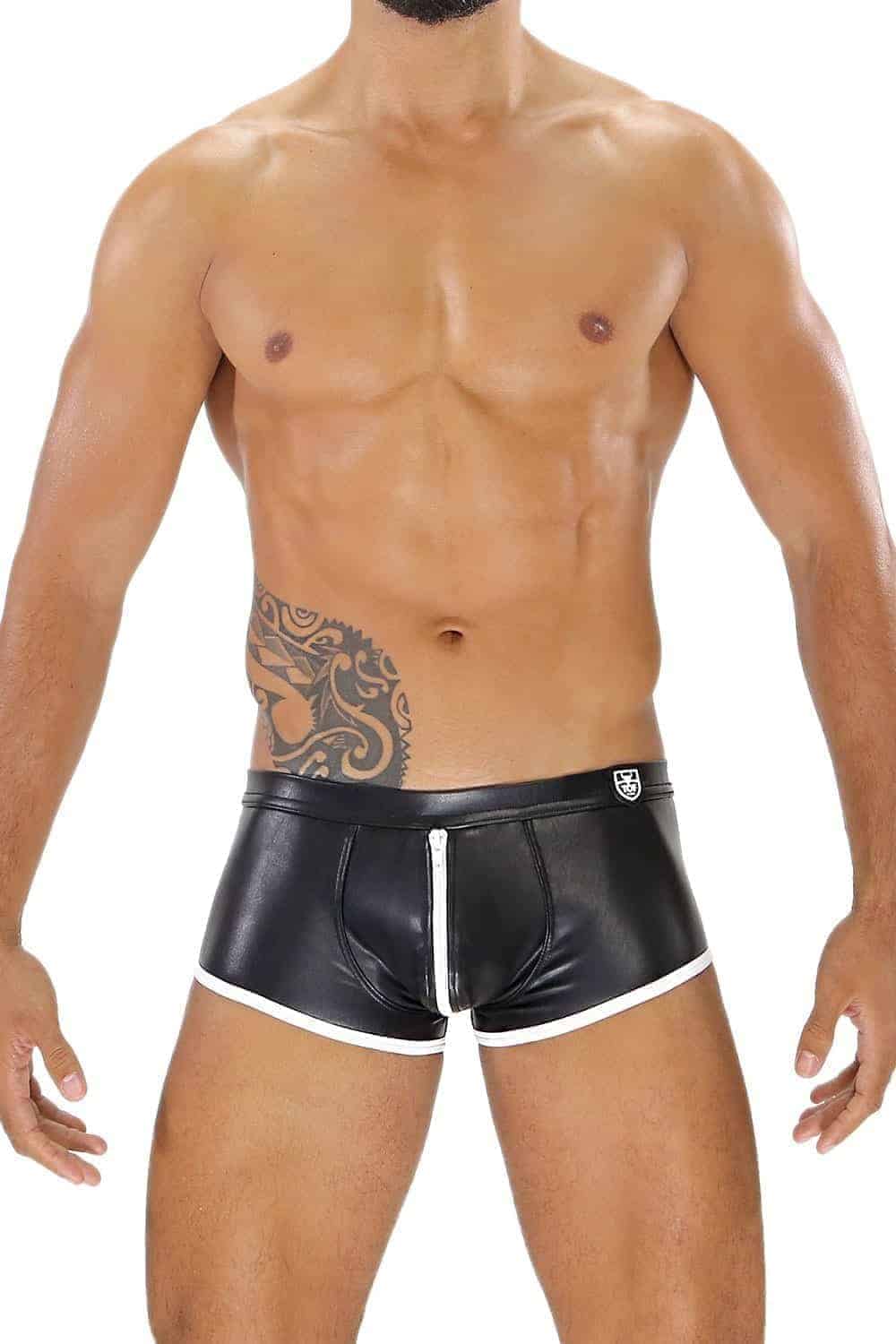 TOF Paris Fetish Boxer Underwear - Leatherette + Full Front to