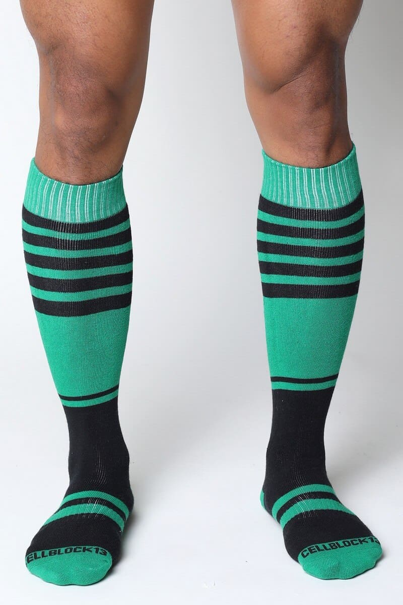 CellBlock13 Mens Midfield Long Leg Socks Green