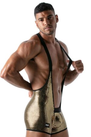 TOF PARIS MEN'S SPARKLY GOLD SINGLET