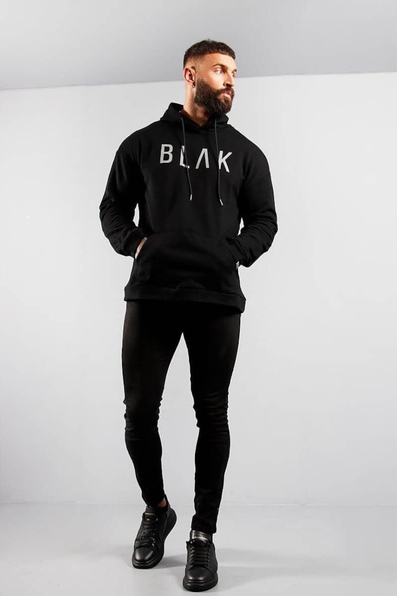 BLAK Reflective Logo Oversized Hoodie