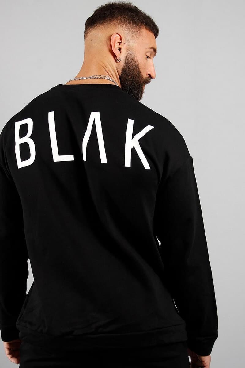 BLAK Oversized Sweater, White Logo