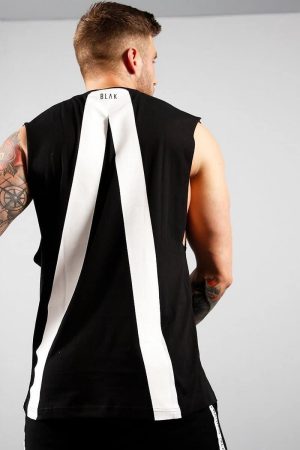 BLAK Oversized Vest Top, A Logo