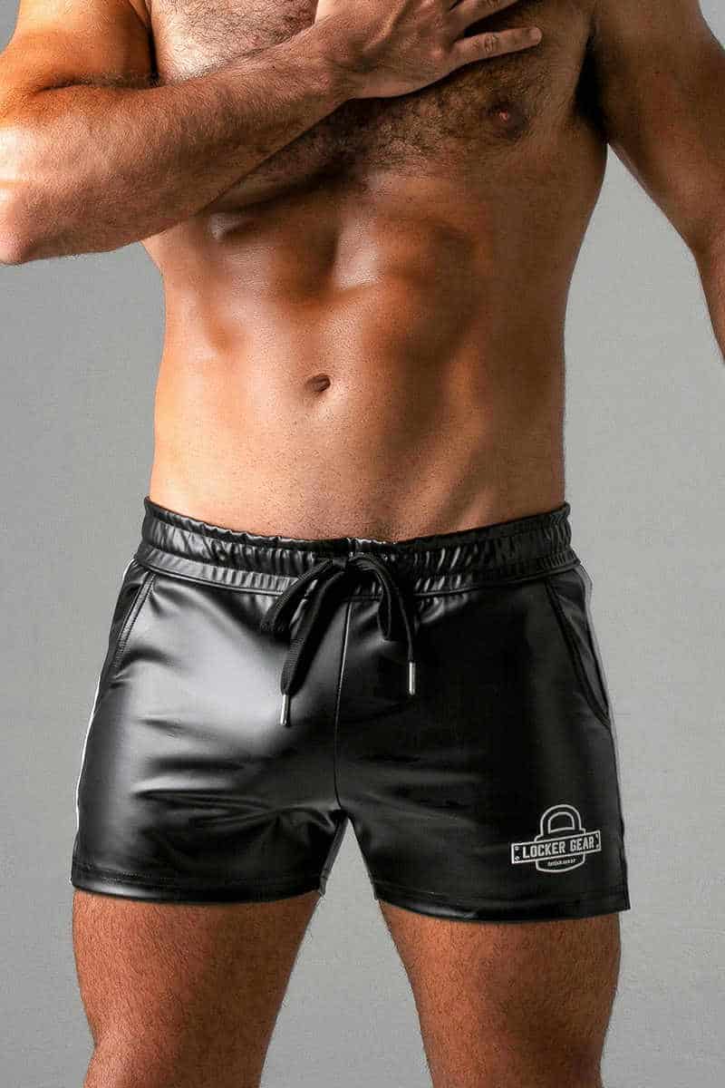 Locker Gear Leather Striped Shorts
