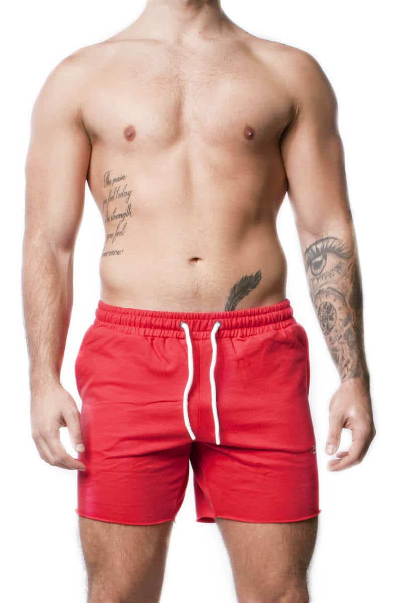 Alexander Cobb mens red cotton sports shorts