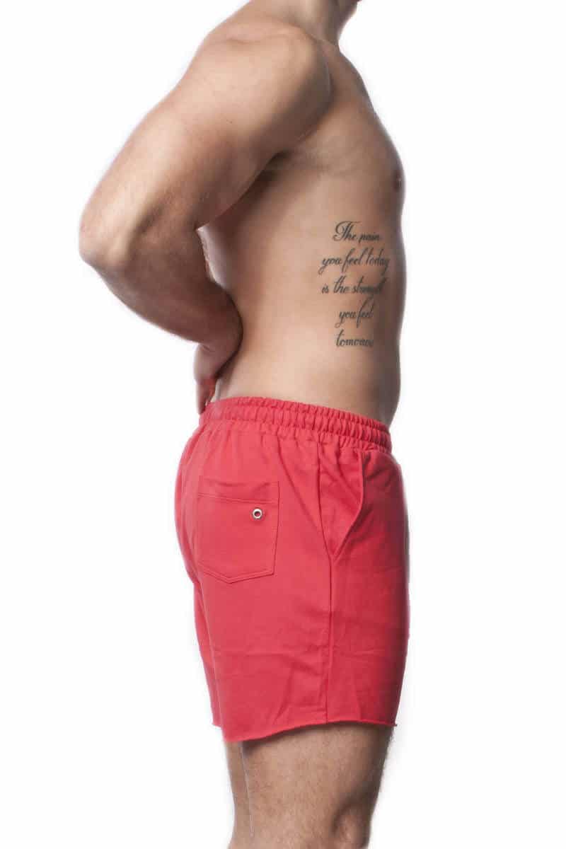 mens red cotton shorts