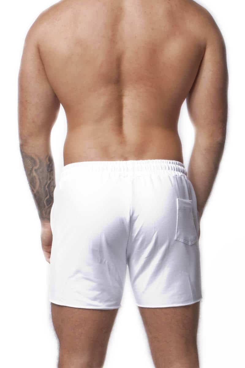 mens white trendy pocket shorts