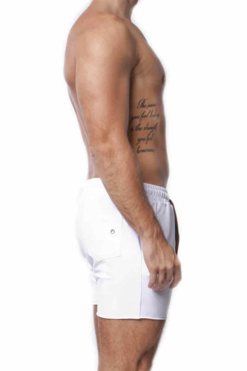 mens designer white cotton shorts