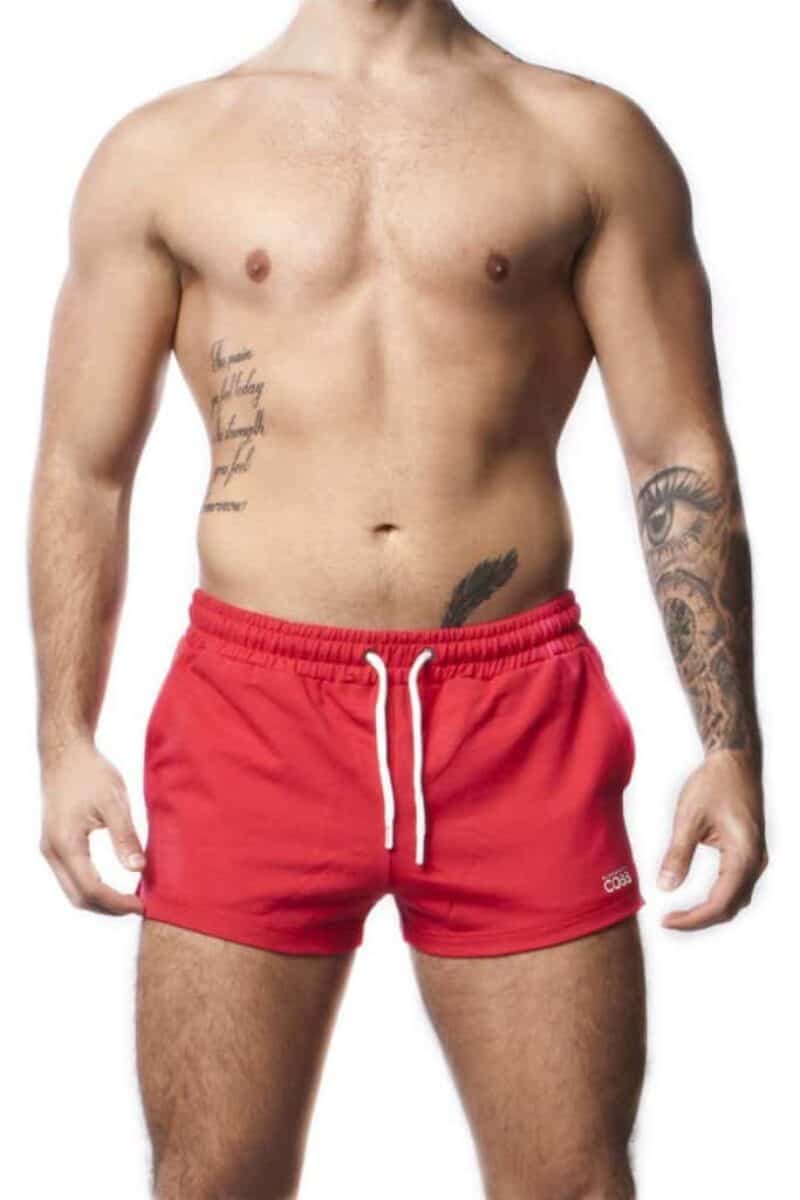 male red shorts