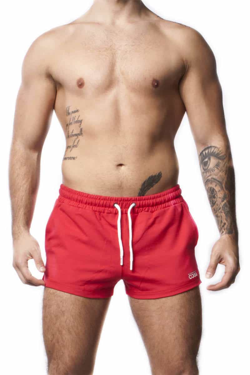 male red shorts
