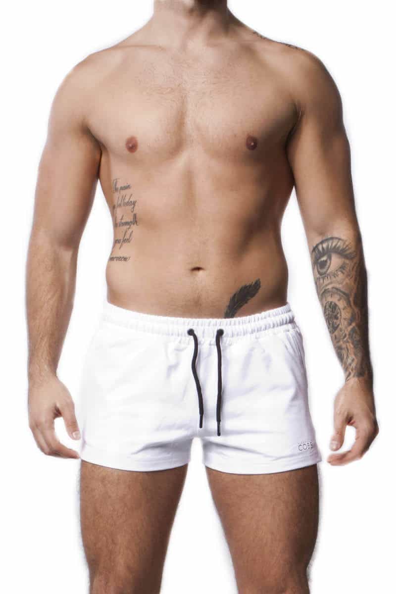 mens white sports shorts